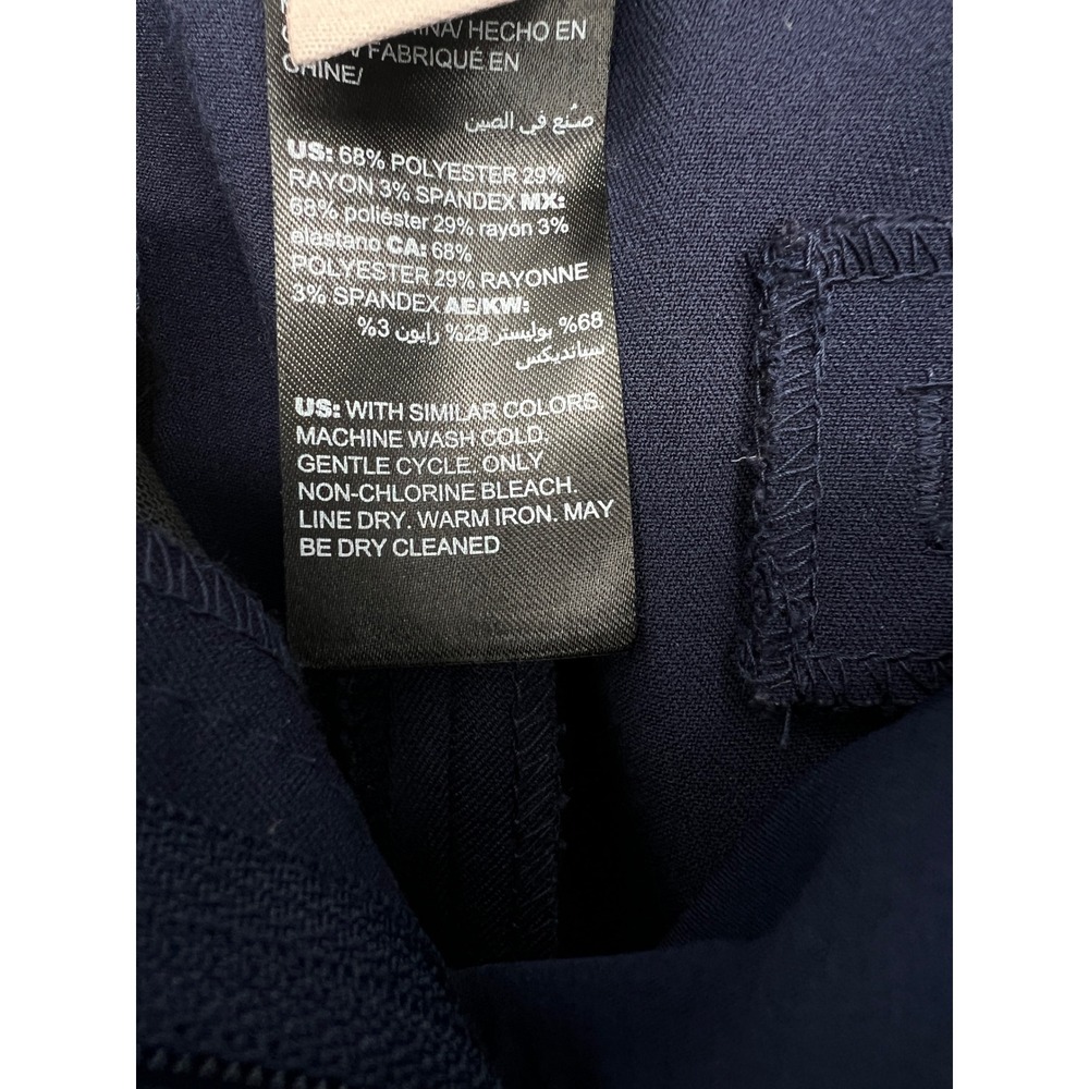 Chico's Trousers Women 12R Navy Blue Wide Leg Career Workwear Professional - Picture 5 of 5